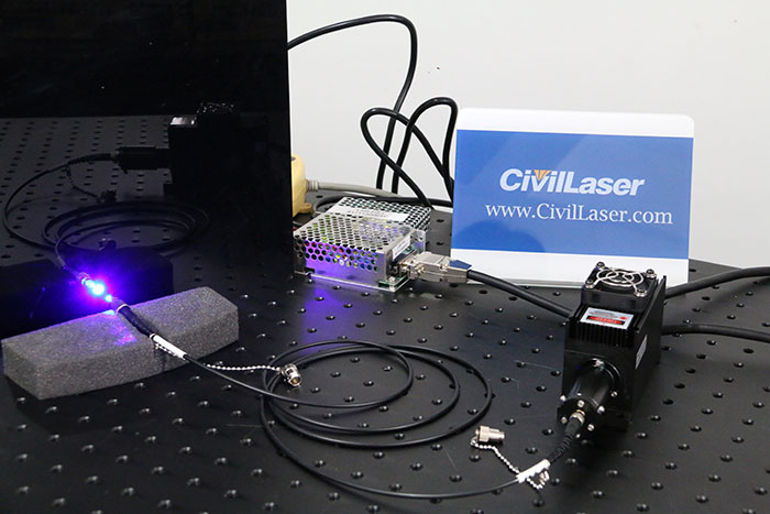 blue fiber coupled laser